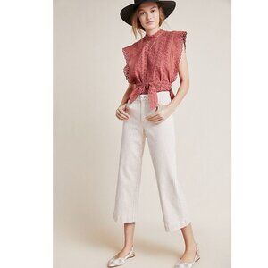 NWT Paige Nellie High-Rise Stripe Culotte Jeans